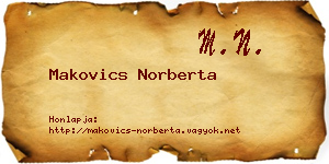 Makovics Norberta névjegykártya